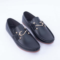 S-Buckle Black Loafer