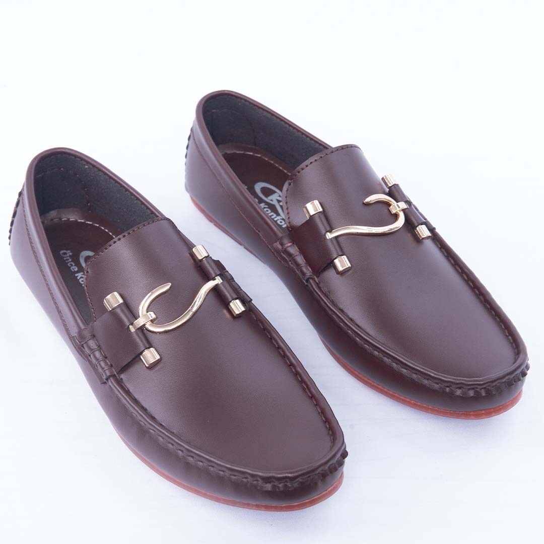 S-Buckle Brown Loafer