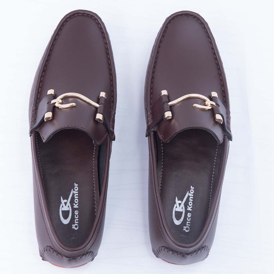 S-Buckle Brown Loafer