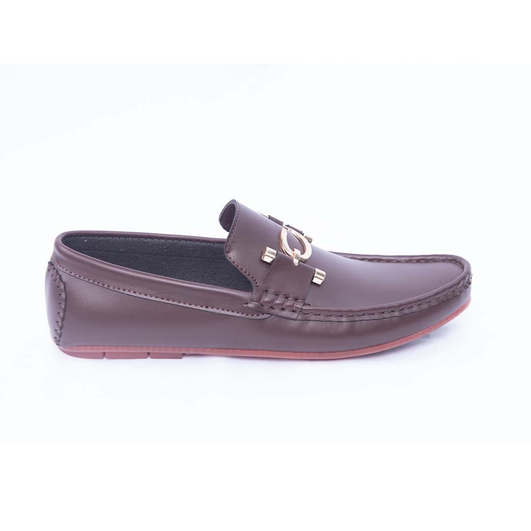 S-Buckle Brown Loafer