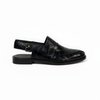 Black Spunch Textured Chappal